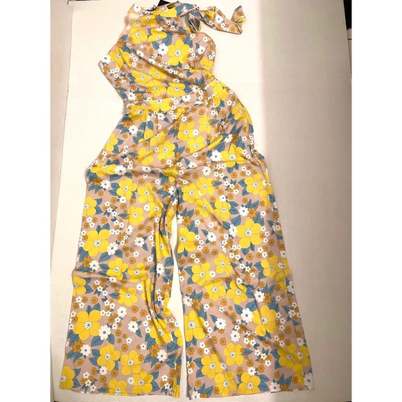LAST 1 Floral Sleeveless Wide Leg Culotte Jumpsuit - Picture 8 of 8